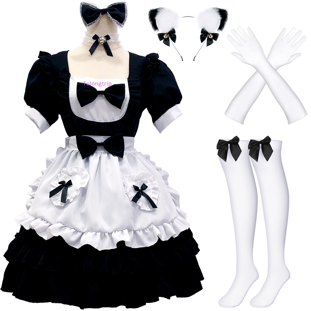 Tolongtrip > Anime Japonês 5Pcs Roupa Lolita Feminina Com Gargantilha Bem