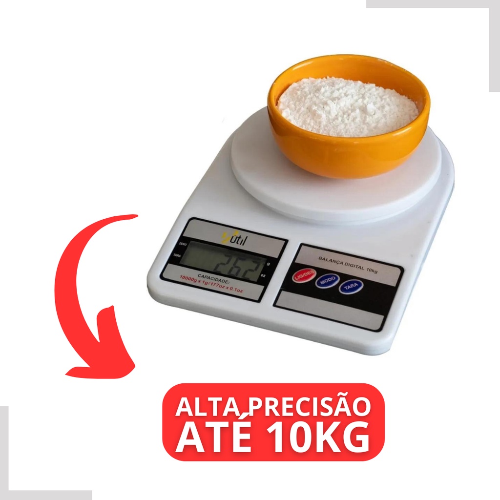 Balança Digital Pesar Comida Alta Precisão até 10kg Branca | Shopee Brasil
