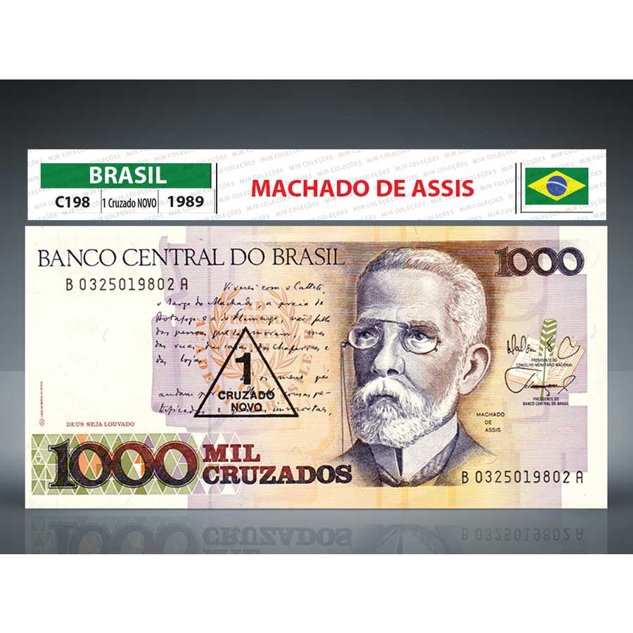 Cédula Antiga Brasil 1 Cruzado Novo 1989 C198 Fe | Shopee Brasil