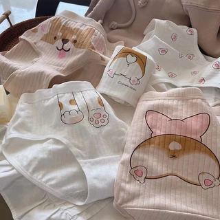 Nova Calcinha Koki Dog Underwear Feminina Fofa De Algodão Puro Grils Lingerie