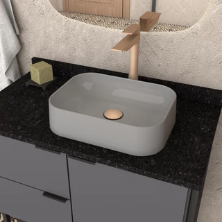 Cuba Pia Para Banheiro Lavabo Cinza Sobrepor Luna Cozimax