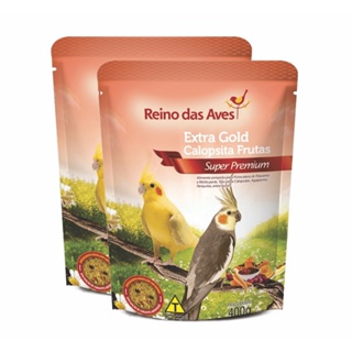 kit 2un Extra gold calopsita frutas 400g - Reino das aves