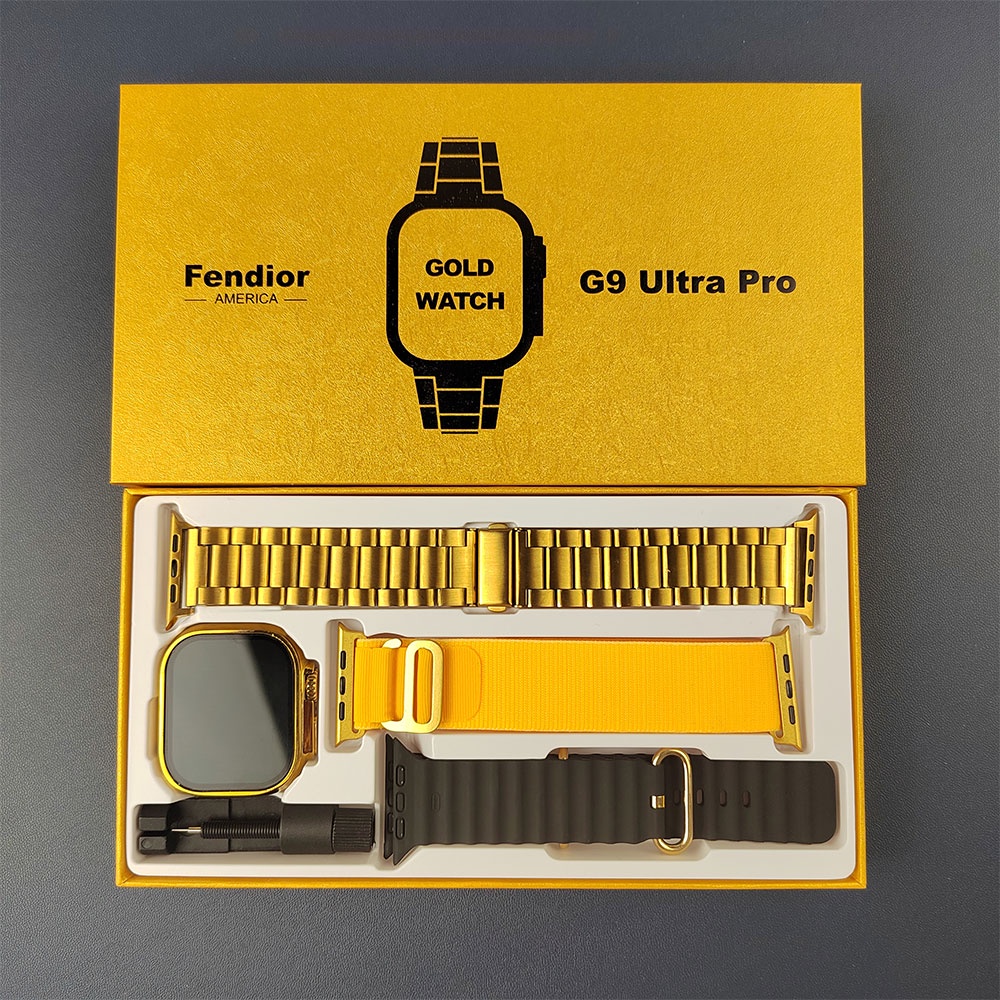 2023 G9 Ultra Pro Gold Smart Watch NFC Relógio Smartwatch Sem Fio Bluetooth Chamada Homens Mulheres Série Esportiva PK HK9PRO/C9