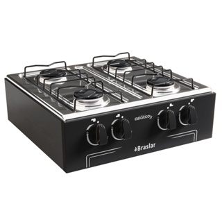 Fogão Cooktop Gás Braslar Asiático Jr 4 Bocas Preto