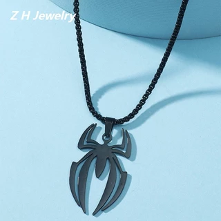 Z H Jóias Moda Masculina Pingente Aranha De Aço Inoxidável Colar De Ouro 18K Acessórios Punk Rock Halloween