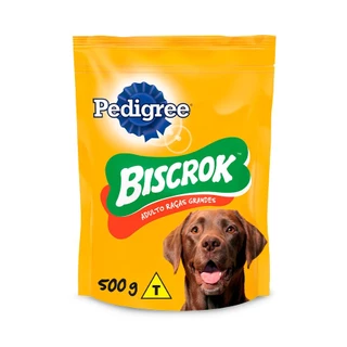Biscoito Pedigree Biscrok Cães Adultos Raças Grandes 500g em Oferta na Shopee