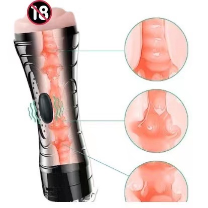 Masturbador Elétrico Masculino Lanterna em formato Vagina com Vibração Multivelocidade MST-VB