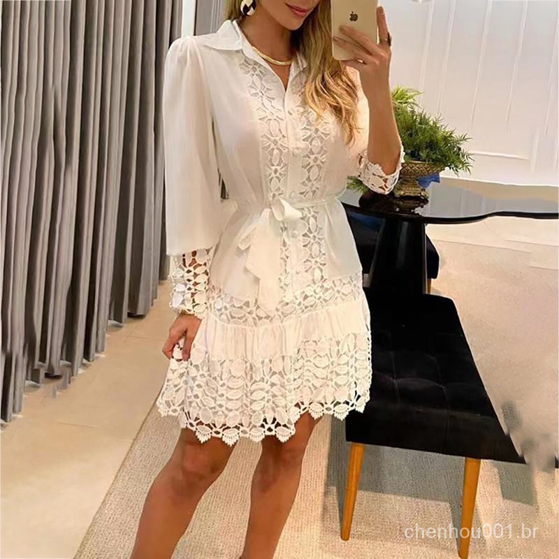 Vestido branco hot sale curto social