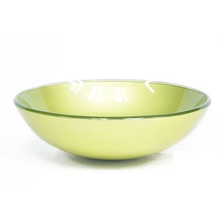 CUBA DE VIDRO REDONDA 31CM VERDE OLIVA