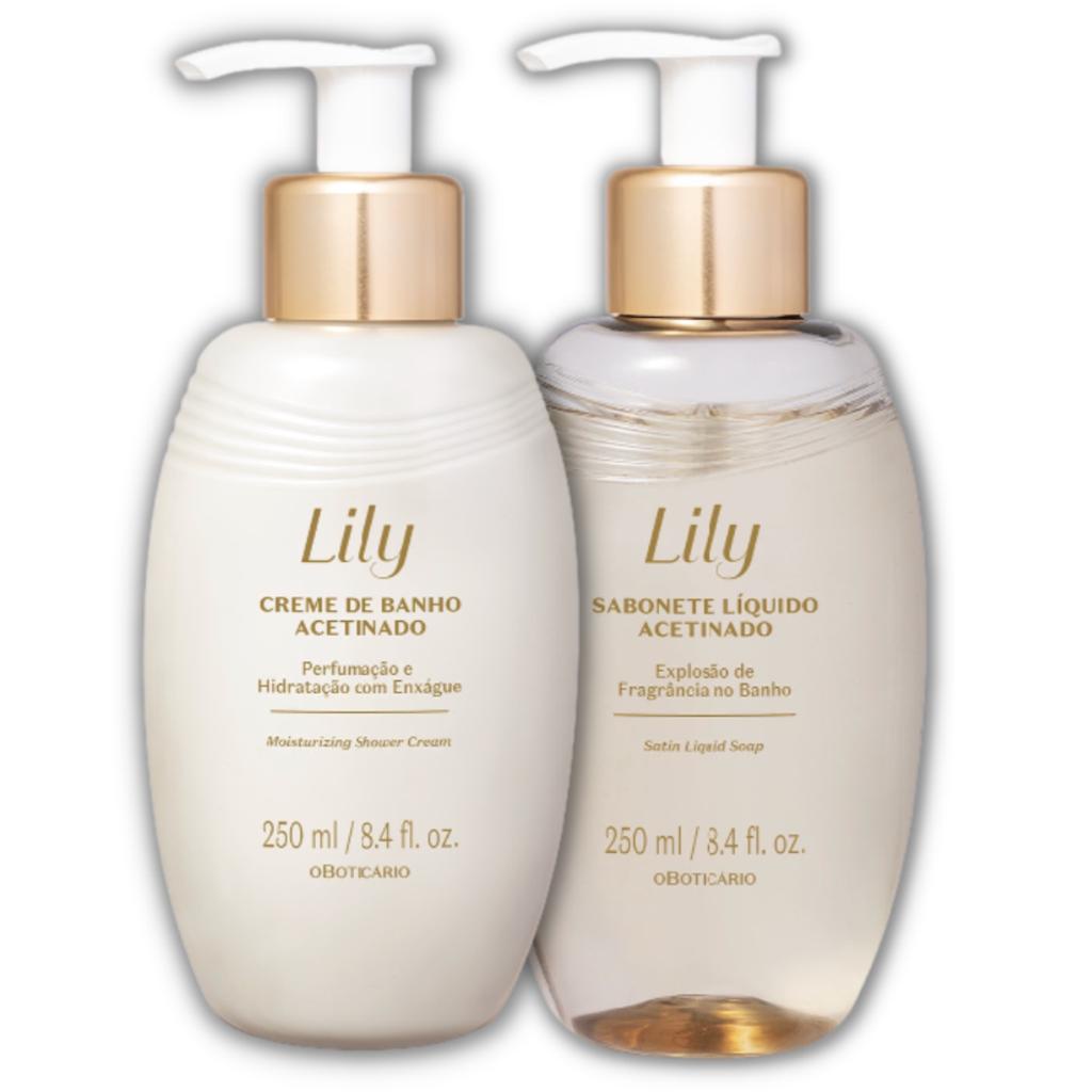 Lily Acetinados Creme de Banho 250ml e Sabonete Líquido 250ml O ...