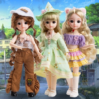 Brinquedos De 30cm Bjd Girls Toys 20 Bonecas Articuladas Removíveis Roupas De Moda Maquiagem Conjunto Completo De Casa Doll DIY Toy