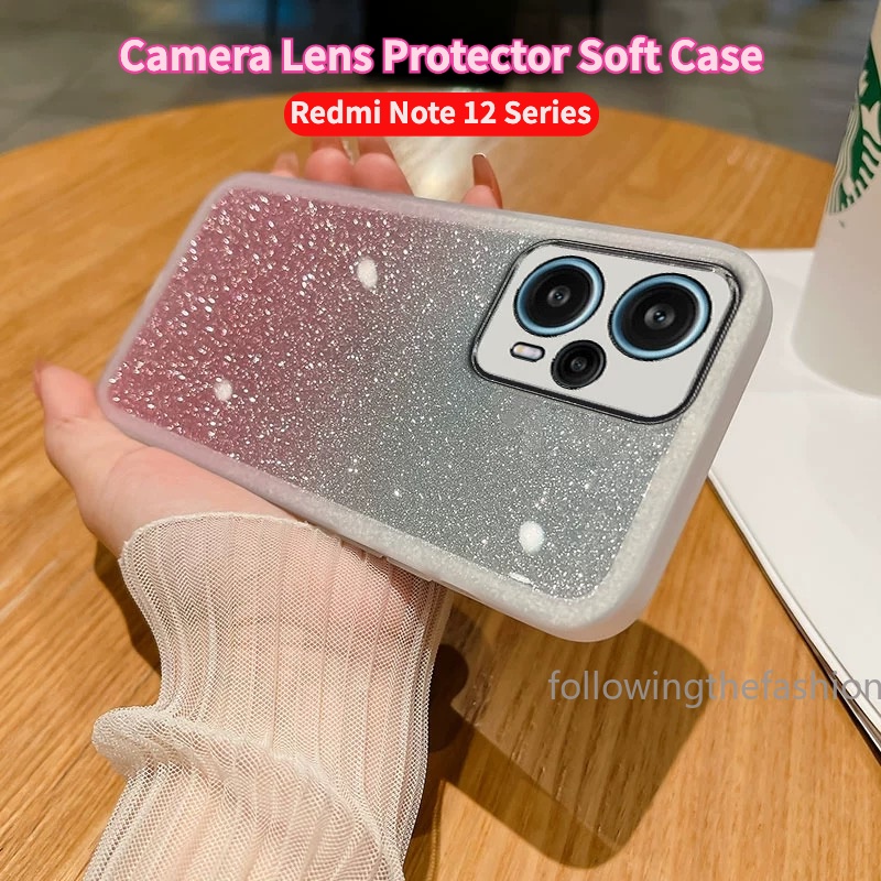 Capa Para Xiaomi Redmi Note 12 4G Note12 Pro Plus 5G 12s 2023 Proteção Da Lente Câmera Starry Sky Silver Foil Glitter Bling Soft TPU Transparente Capa Traseira À Prova De Choque Anti Impacto Capinha Phone Case