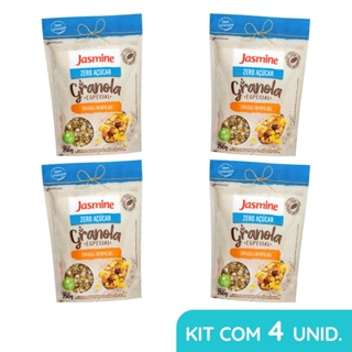KIT COM 4 GRANOLA ZERO AÇÚCAR CASTANHAS & FRUTAS TROPICAIS - 250G