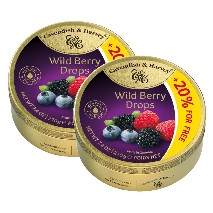 kit 2 BALA WILD BERRY DROPS CAVENDISH & HARVEY 210g | Shopee Brasil