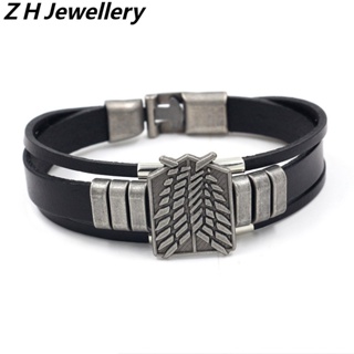 [Z H Jóias] Pulseira Gigante De Couro Vintage Rock Striking Genuína Moda Masculina E Feminina De Aço Inoxidável Multilayer Beaded PU Punk Party Jewelry Acessórios