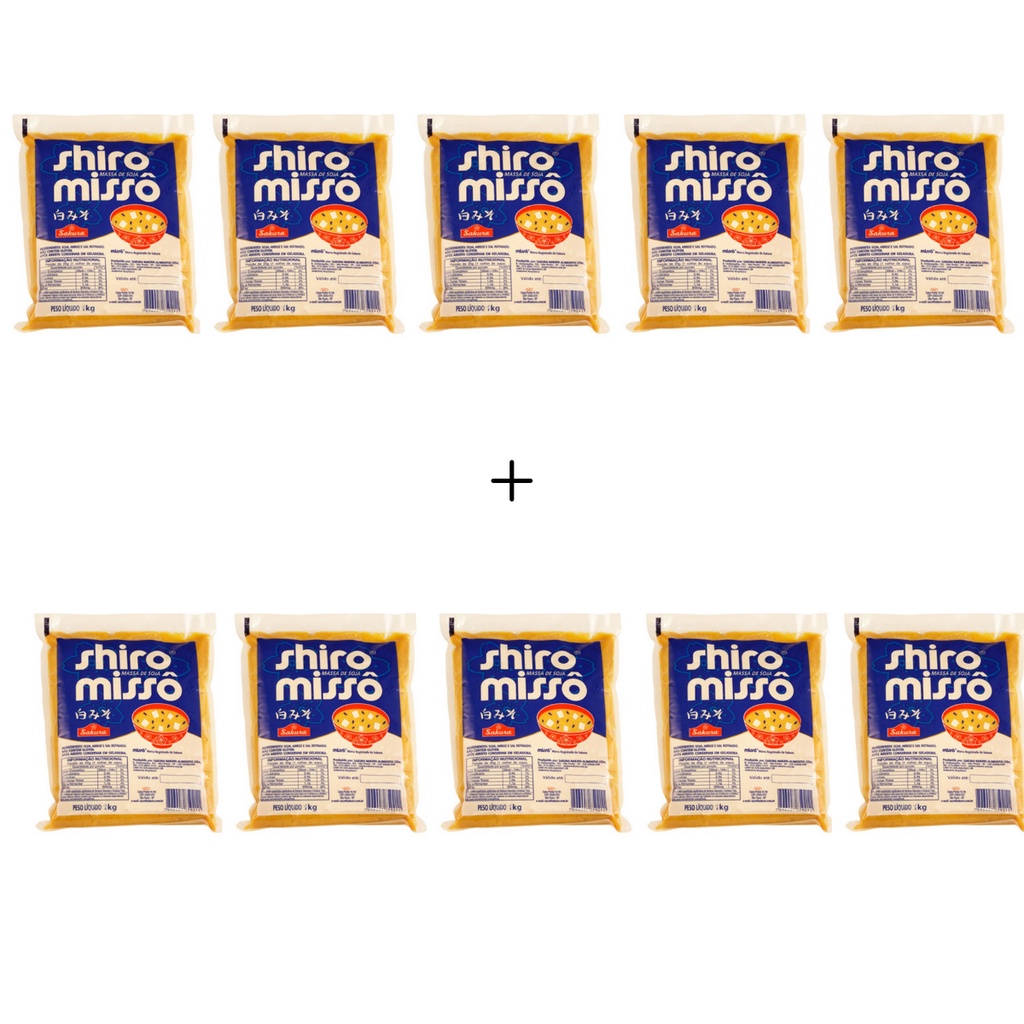 KIT 10 MASSA DE SOJA MISSÔ SHIRO SAKURA AZUL 1 KG