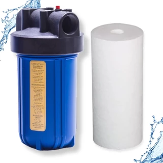Kit Completo com Refil Purificador de água Filtro BIG BUE 10" 1" Polipropileno Alta vazão 3.000L para laboratórios farmacêuticas industrias empresas