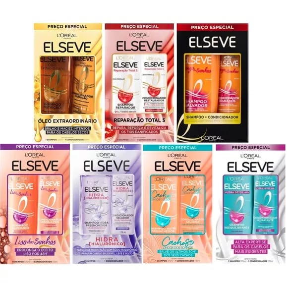 Kit Elseve Shampoo 375mL + Condicionador 170mL Shopee Brasil