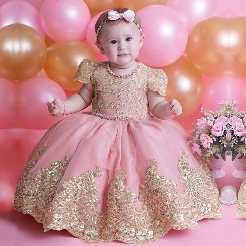 Vestido de Festa Princesa Infantil Bebê Menina