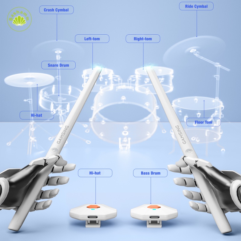 Bashamm PocketDrum 2 Plus Bastão De Tambor Air Sticks Conjunto Para Crianças Somatosensory Drum Set Creative Gift