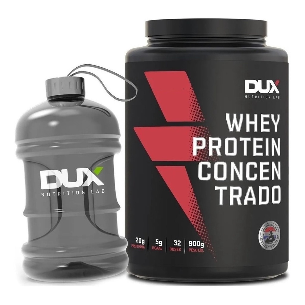 Kit Dux Whey Protein Conc. Pote 900g + Galão Dux 1850ml