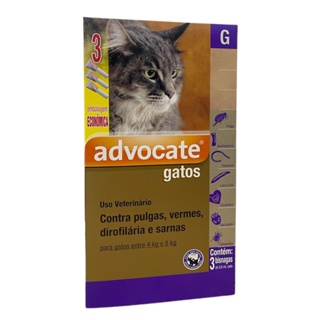 ADVOCATE GATOS G 0,8 ML COMBO 3 PIPETAS 4KG A 8KG ANTIPULGAS