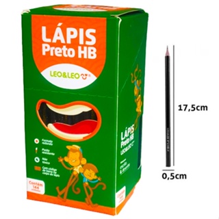 Lapis Grafite Hb Resina Preto Redondo Cx/144 Und Leoeleo