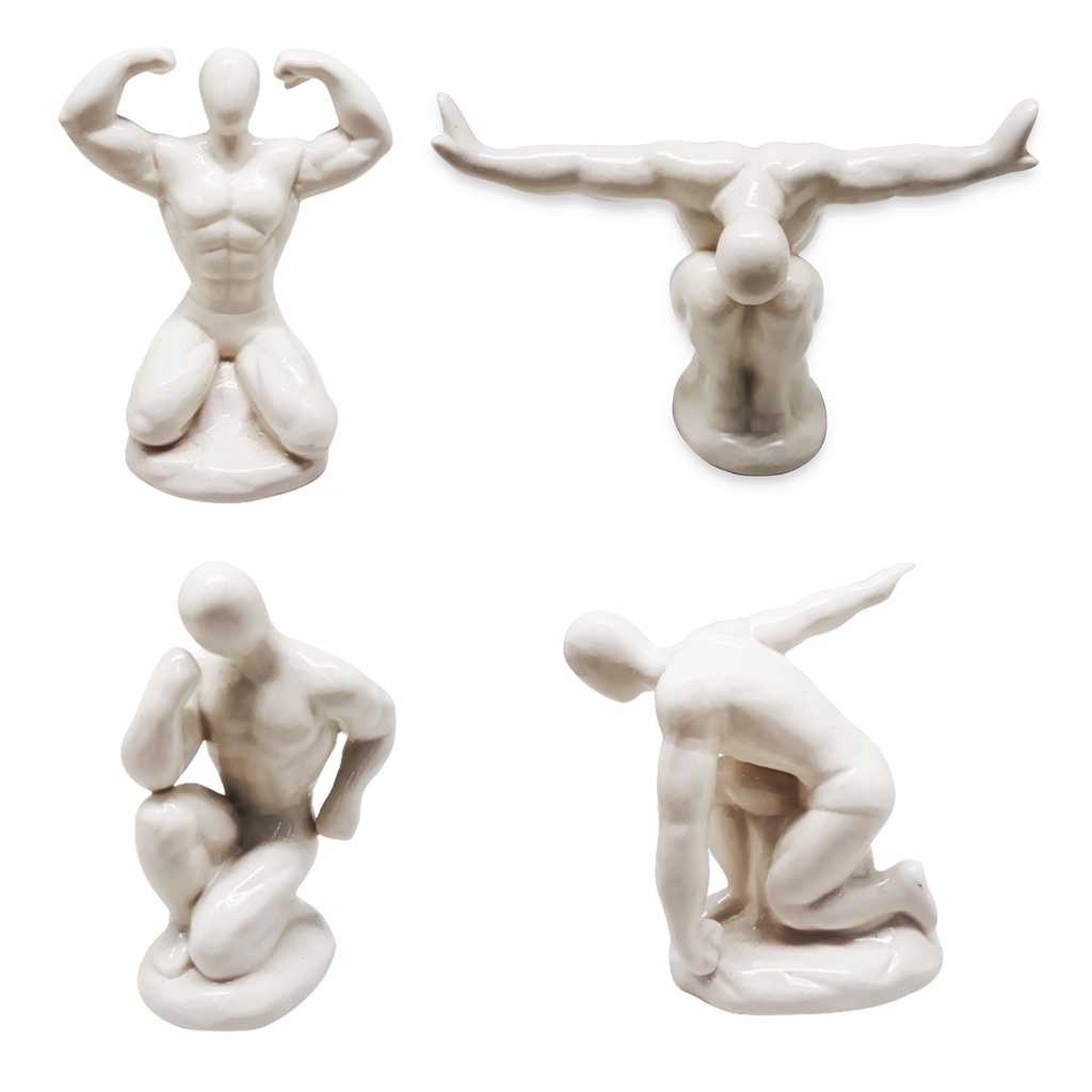 Estátua fisiculturista Vencedor Imponente Branco 13cm | Shopee Brasil