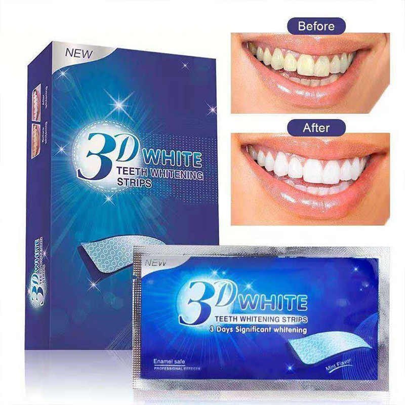 【 14pcs 】 Care Faixas De Gel Branco 3D Clareadoras De Dentes Oral Higiene Dental