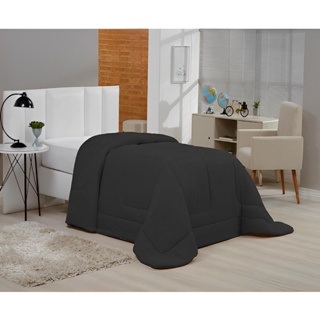 30 Edredom AVULSO 1pc Casal Premium Dupla Face Liso Pretoo