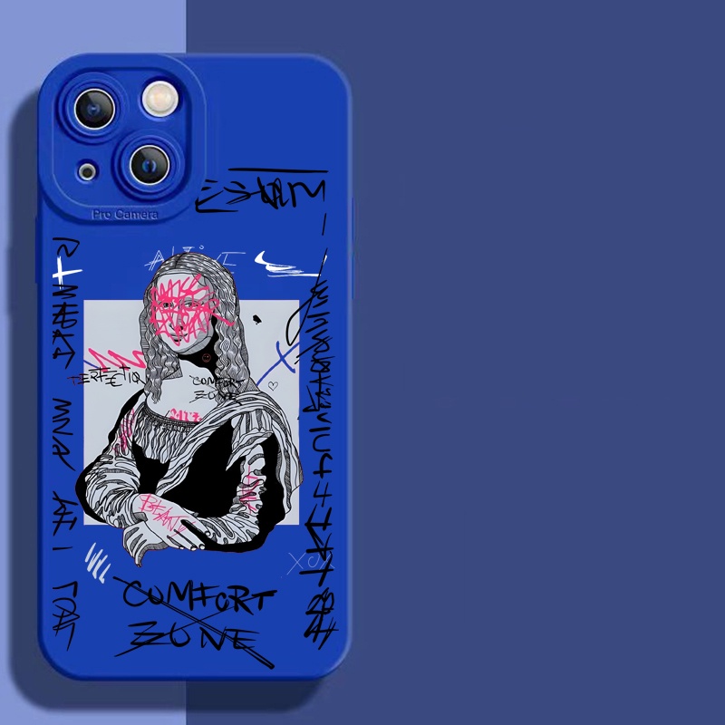 Graffiti Grande Arte Estética Mona Lisa Silicone Caso Para iPhone