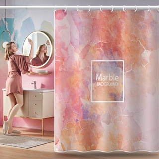Cortina De Mármore Rosa Padrão Banho Chuveiro À Prova D