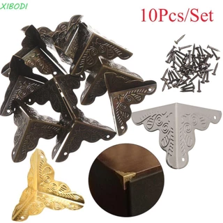 XIBODI 10PCS Suportes De Canto Artesanato De Bricolage Móveis De Metal Esculpido Ferragens Vintage Protetor