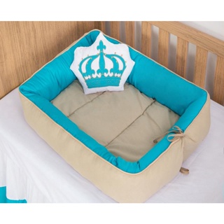 Ninho Redutor De Berco Imperial Coroa Algodao Azul Palha