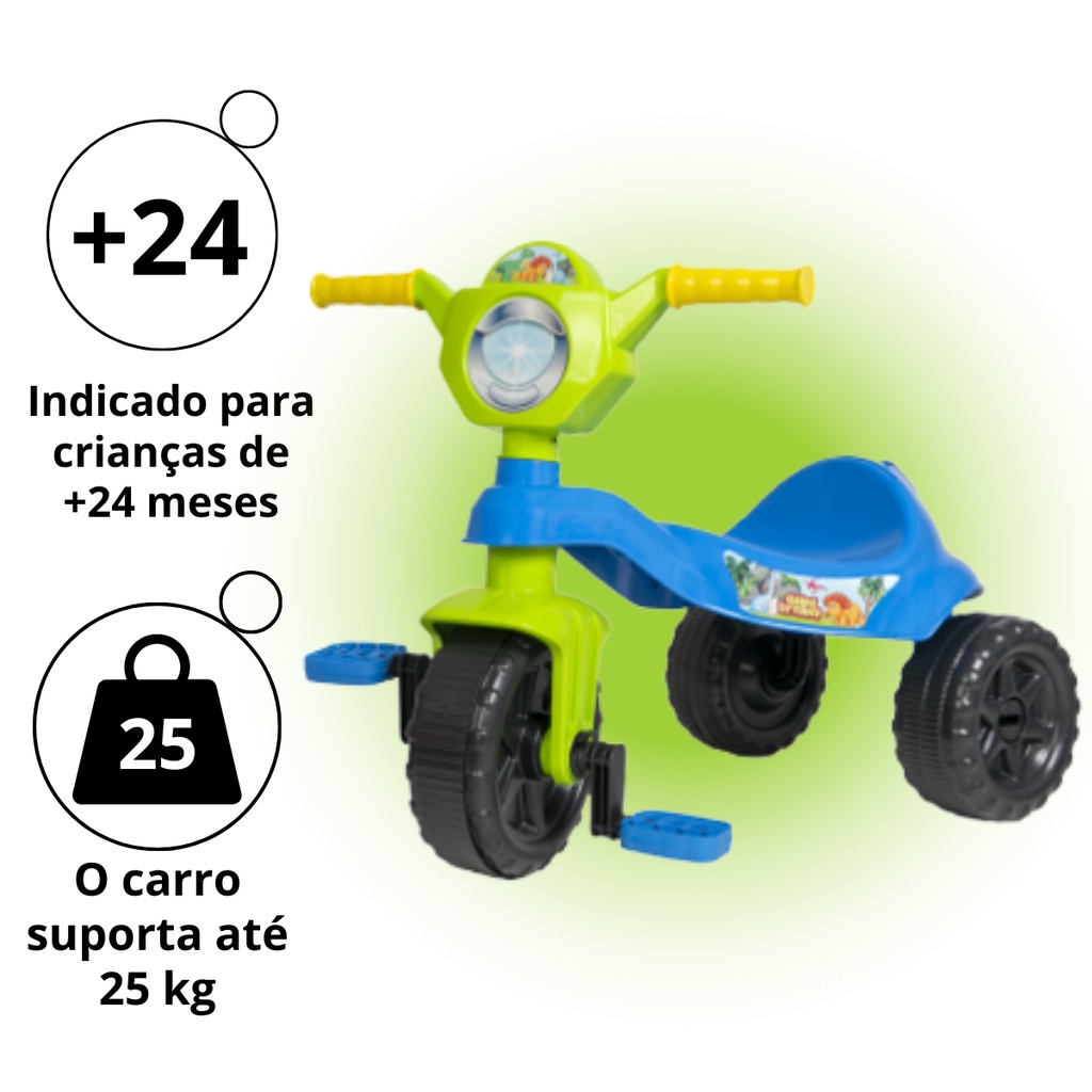 Motoca Menino Velocipede Triciclo Infantil Com Pedal 2 anos Suporta ate ...