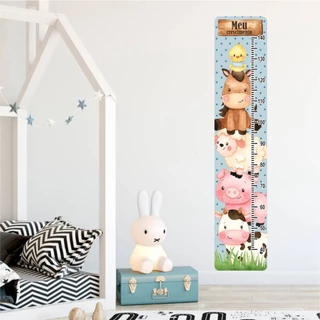 Régua de Crescimento Fazendinha Azul - Adesivo de Parede Decoração Quarto de Menino
