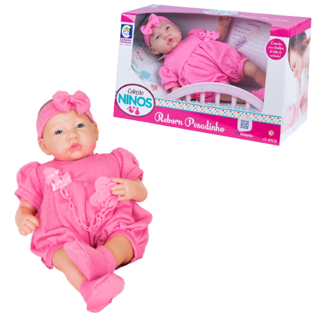 Boneca Bebê Reborn Abigail Sorrindo 48cm Corpo de Silicone Mundo Kids