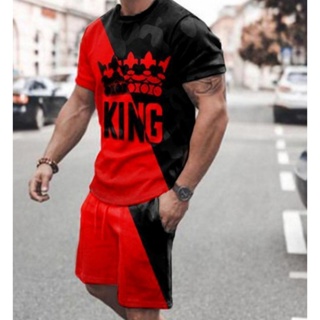 Compre Conjunto de roupas masculinas 3d impresso camiseta moda masculina  criativa superior esportiva dominador fitness calças esportivas 2 peça  conjunto