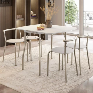 Conjunto Sala de Jantar Palermo com Mesa e 4 Cadeiras Carraro