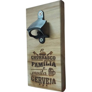 Abridor de Garrafas de Parede Madeira