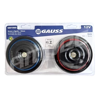 Buzina Disco Par 12V Universal Gauss Grave Agudo 2 Tons 92mm