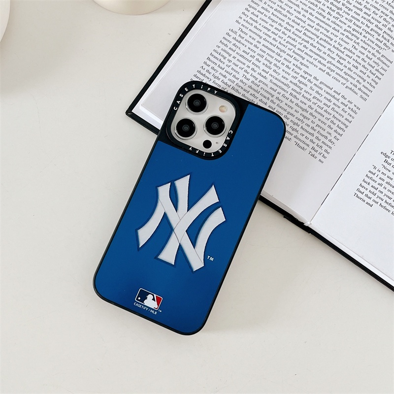 Casetifg Marca Da Moda MLB NY Logotipo Espelho De Alta