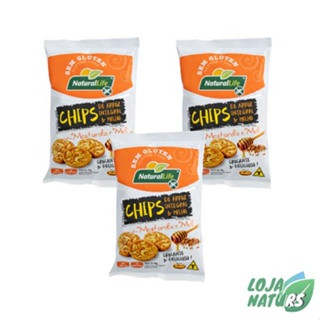 KIT 12 Unidades - NATURAL LIFE - Chips Arroz Integral e Milho Sem Glúten 70g