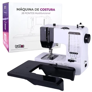 Máquina de Costura Tutto Home Multifuncional 38 Pontos Doméstica Bivolt 110V 220V