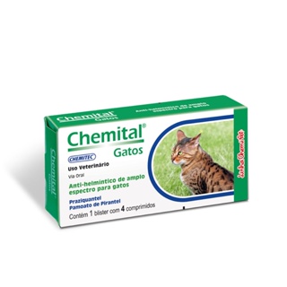 Anti-helmíntico Chemital para Gatos com 4 Comprimidos