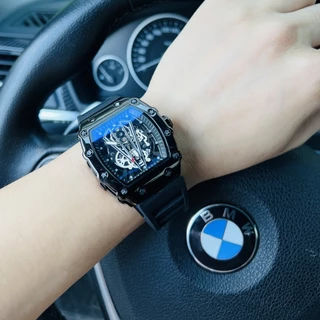 Richard New Influenciador de Estilo Influenciador de Estilo Relógio Masculino em Forma de Barril Totalmente Automático Não-Mecânico à prova d'água