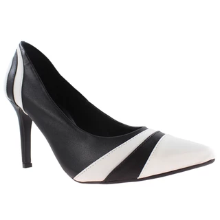 Scarpin Feminino Preto e Branco Salto Fino ER275