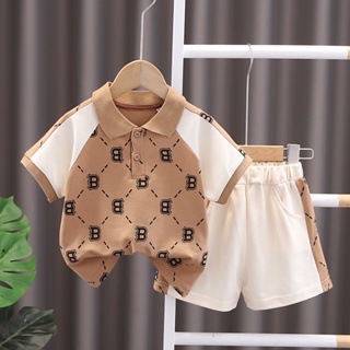 Conjunto De Roupas Para Meninos Bebês Kid Short Sleeved T-shirt + Shorts 2pcs De Verão 1 A 5 Anos Carta Crianças Imprimir Fato De