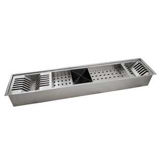 Canal Úmido Organizador Calha De Cozinha em Aço Inox 304 C/5 Módulos Tubrax