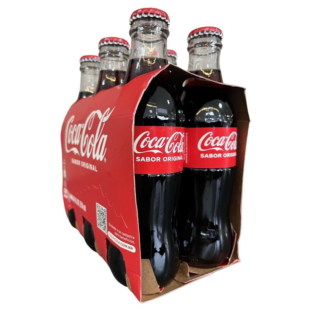 Kit Refrigerante Coca-Cola Garrafa Vidro 250ml C/6 Unidades